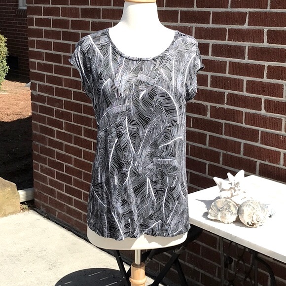 NWOT Tahari 100% Linen Print Tunic Top - Picture 1 of 8